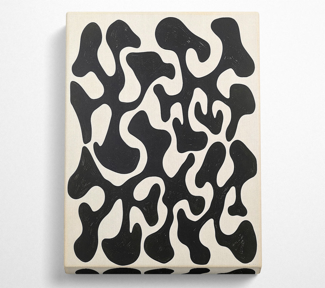  A Canvas Print of Black Abstract Forms Canvas Wall Art