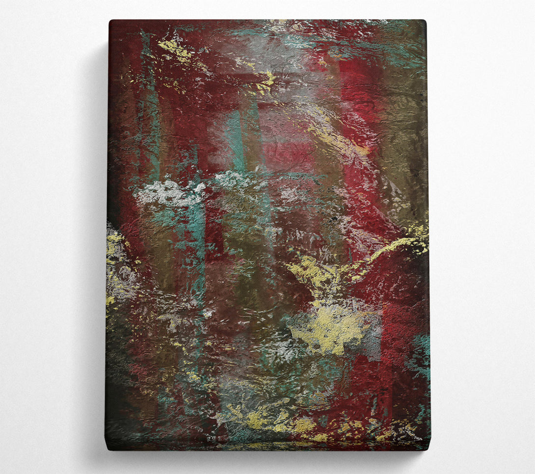  A Canvas Print of Crimson And Gold Abstract Canvas Wall Art