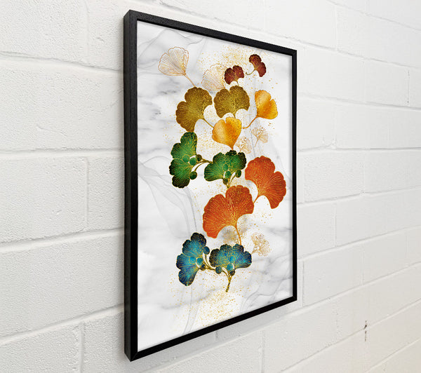 Coloured Leaves On White