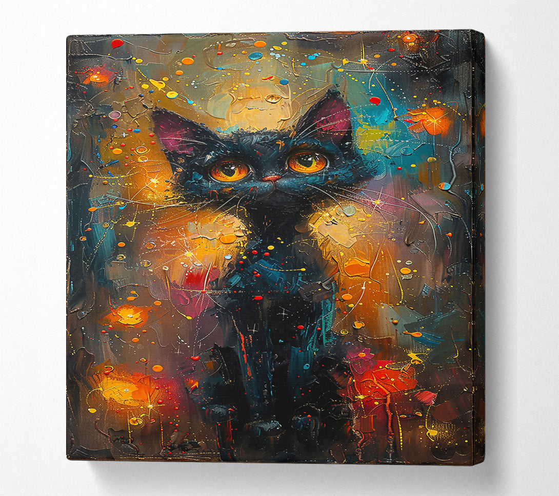  A Canvas Print of Blue Night Feline Canvas Wall Art