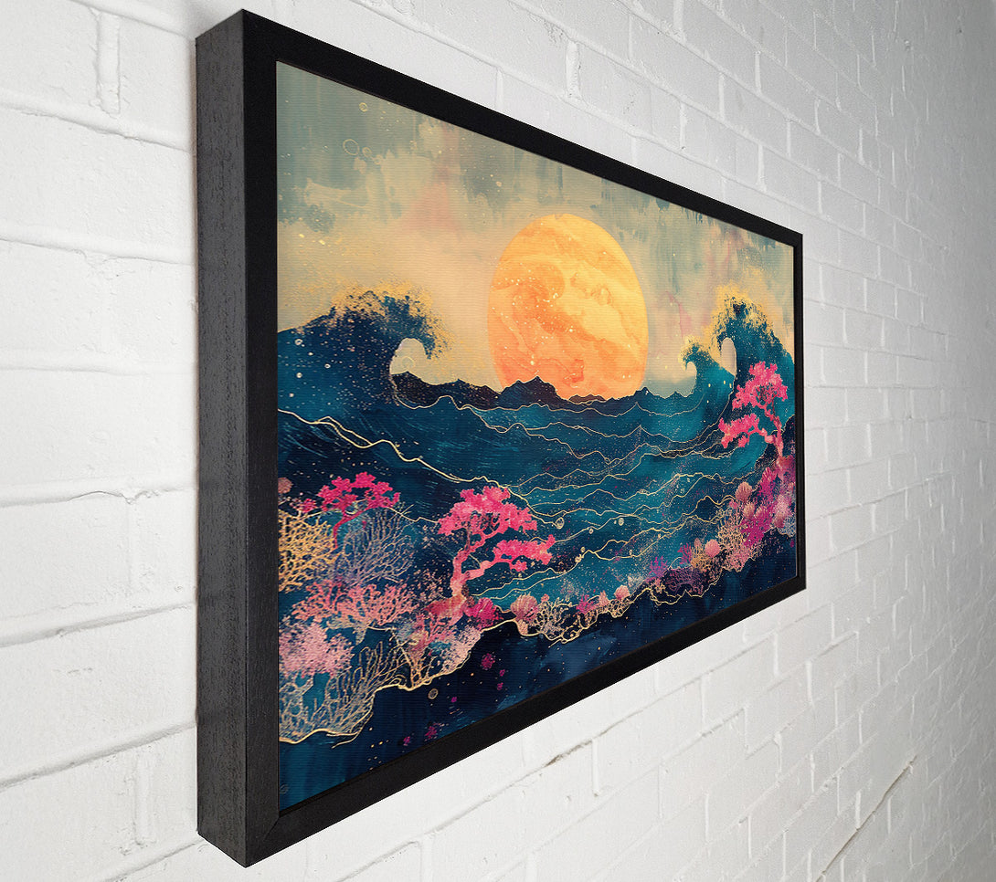  A Canvas Print of Golden Blue Serenity Canvas Wall Art
