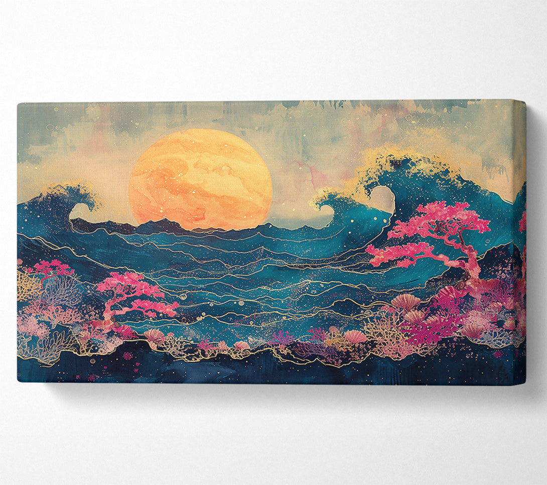  A Canvas Print of Golden Blue Serenity Canvas Wall Art