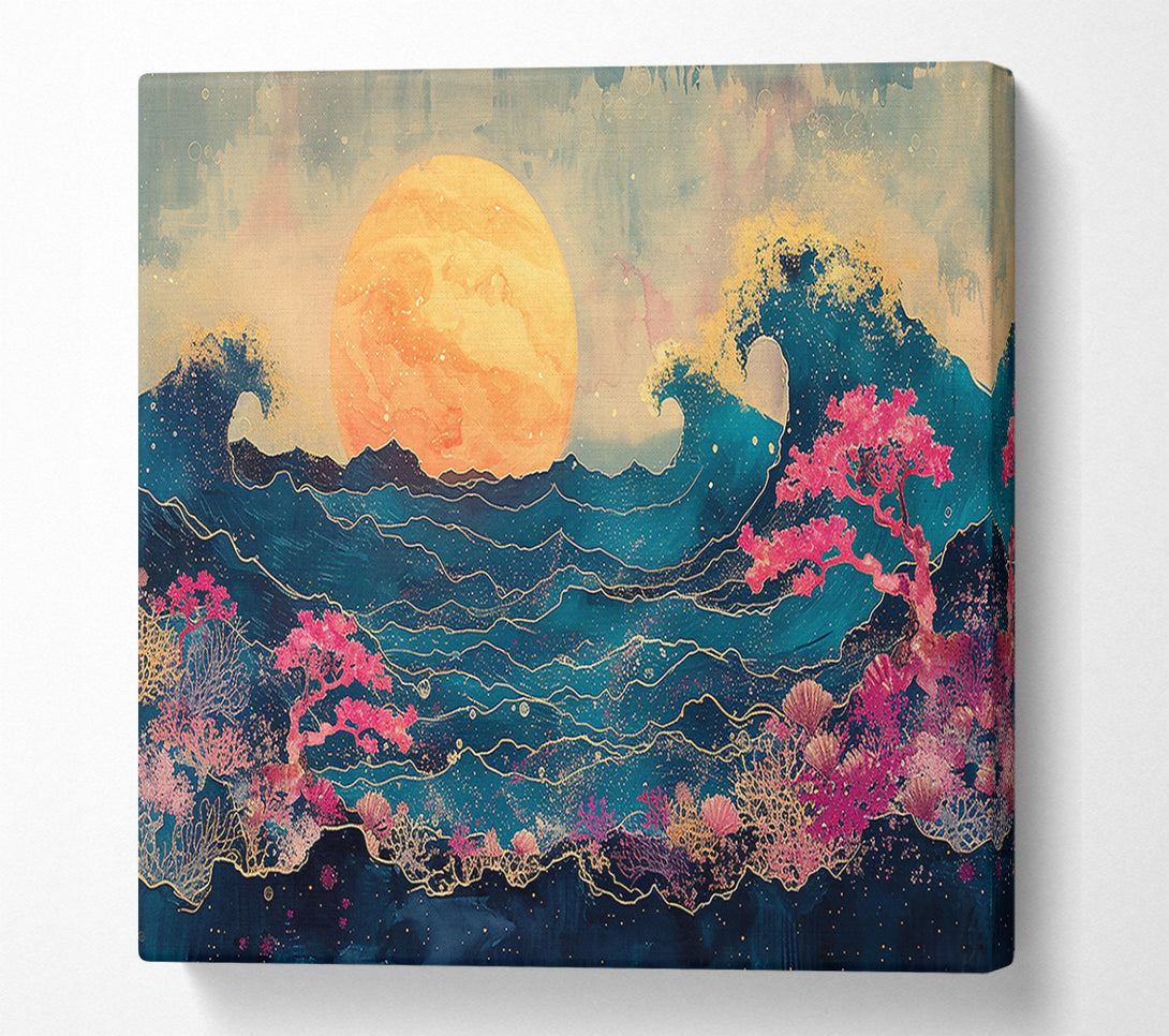  A Canvas Print of Golden Blue Serenity Canvas Wall Art