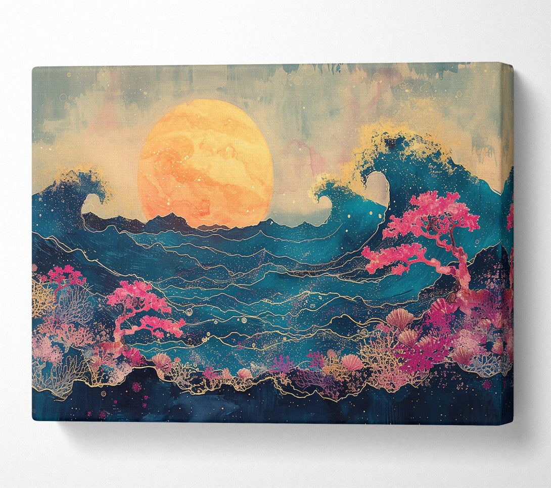  A Canvas Print of Golden Blue Serenity Canvas Wall Art