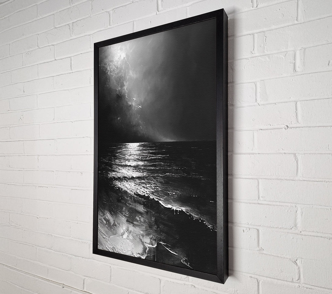  A Canvas Print of Silver Light On Black Sea Canvas Art