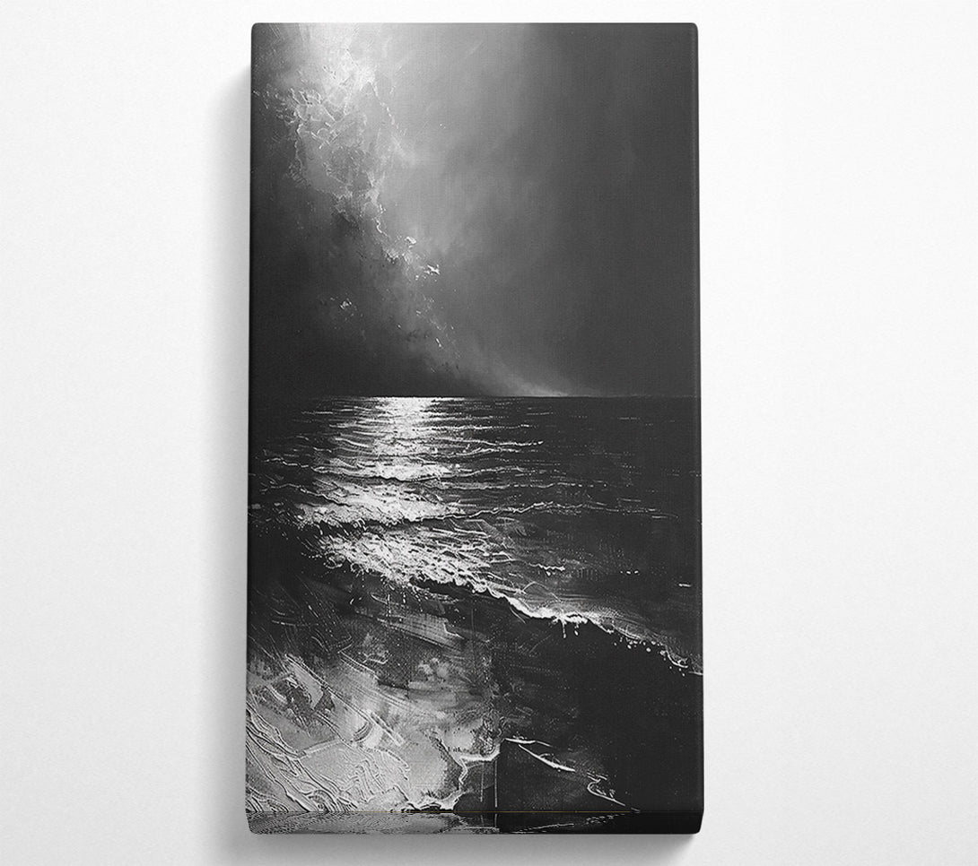  A Canvas Print of Silver Light On Black Sea Canvas Art