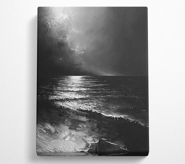  A Canvas Print of Silver Light On Black Sea Canvas Art