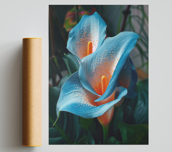 Azure Calla Embrace Poster