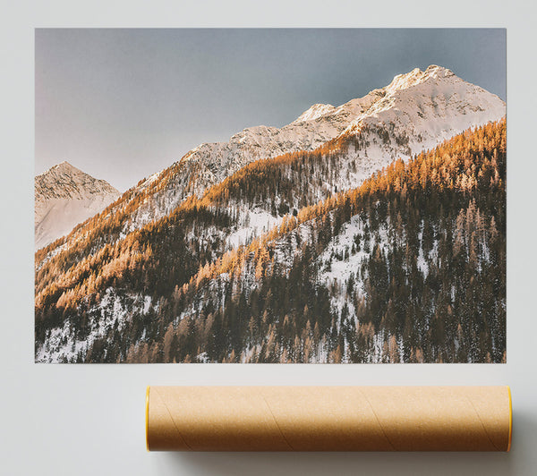Golden Mountainside Sunset Giclee Print