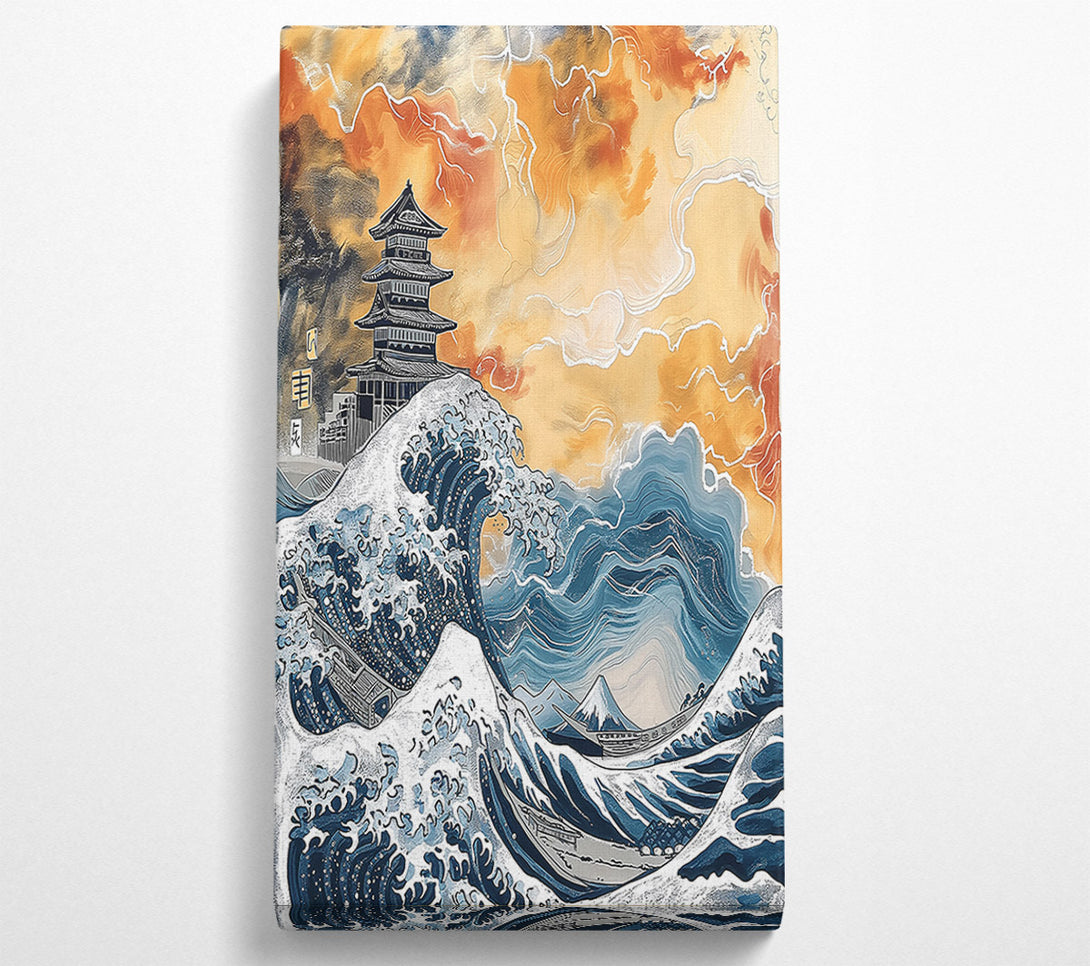  A Canvas Print of Golden Wave Crashing Canvas Art