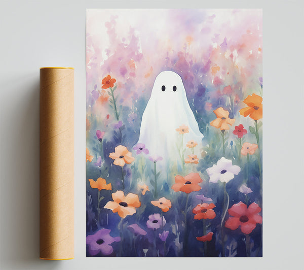 Orange Ghost In Bloom Giclee Print