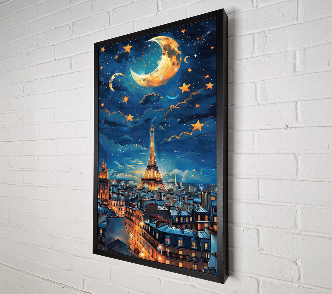  A Canvas Print of Golden Night In Paris Canvas Wall Art
