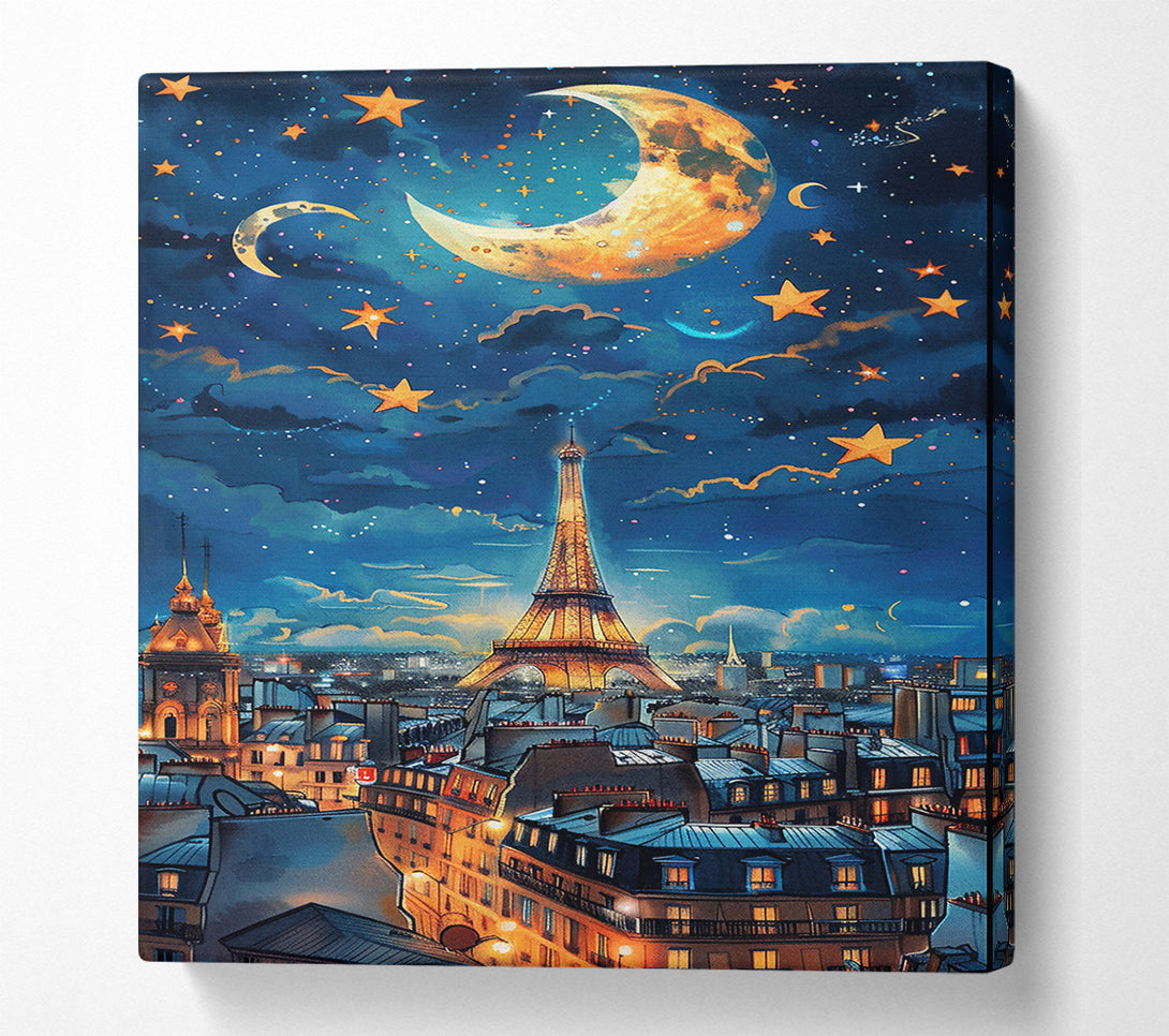  A Canvas Print of Golden Night In Paris Canvas Wall Art