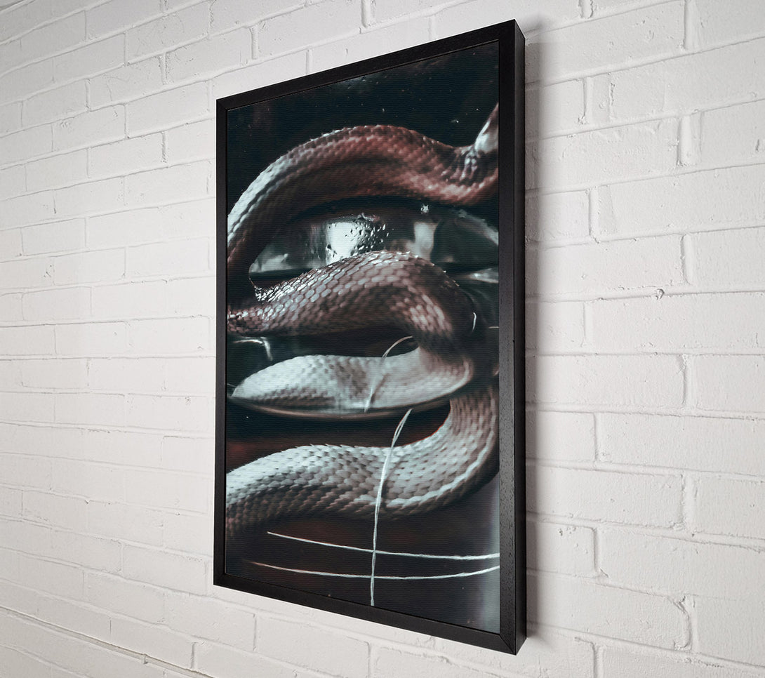  A Canvas Print of Silver Snake Coils Canvas Print