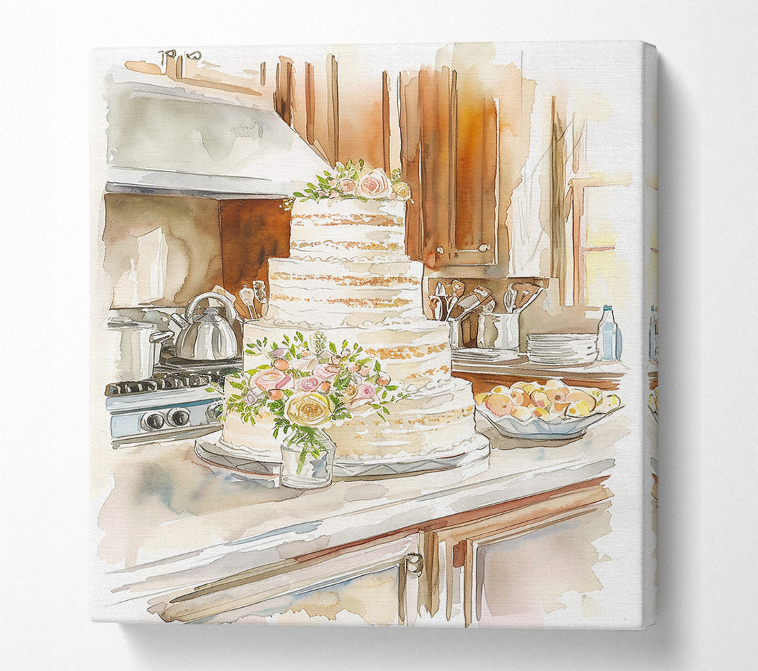  A Canvas Print of Creamy Kitchen Cake Canvas Wall Art
