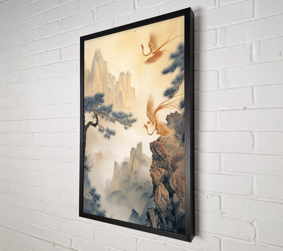 A Canvas Print of Golden Birds In Mist Canvas Print
