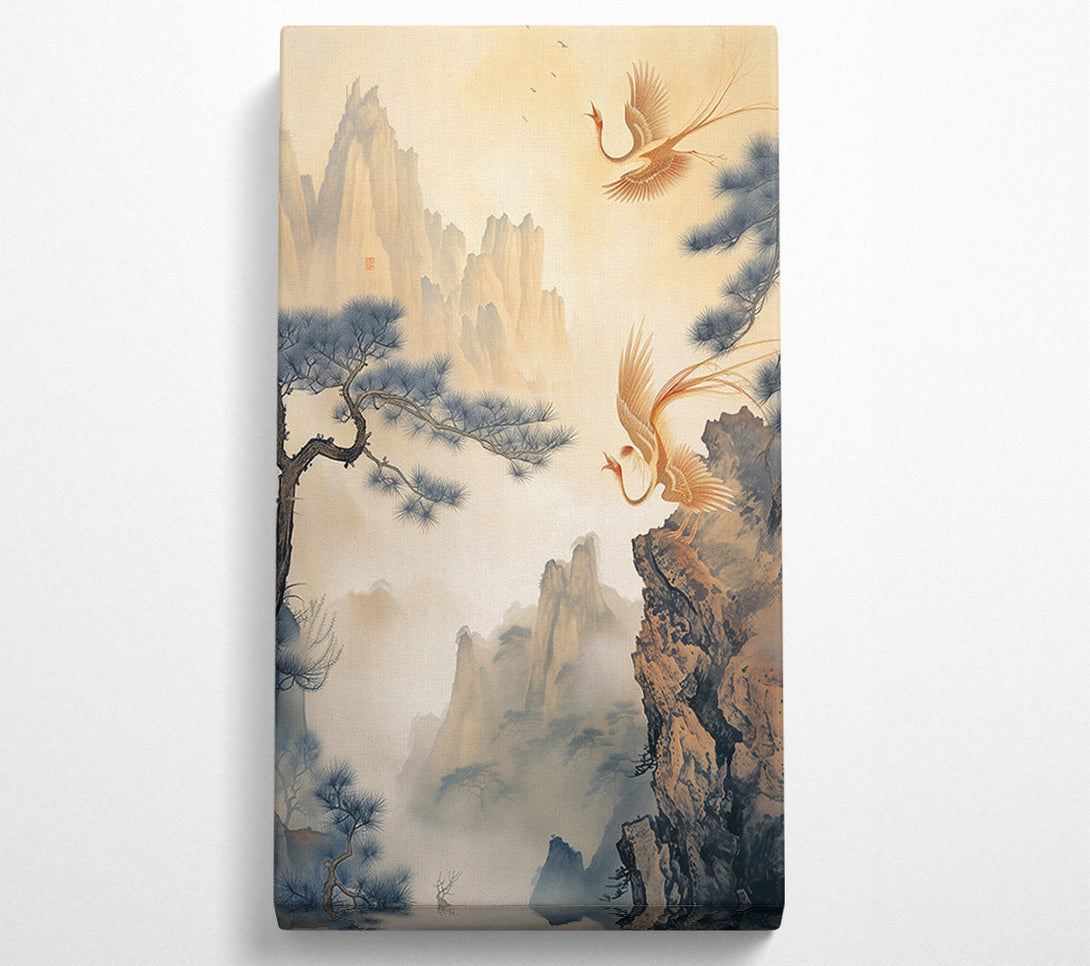  A Canvas Print of Golden Birds In Mist Canvas Print