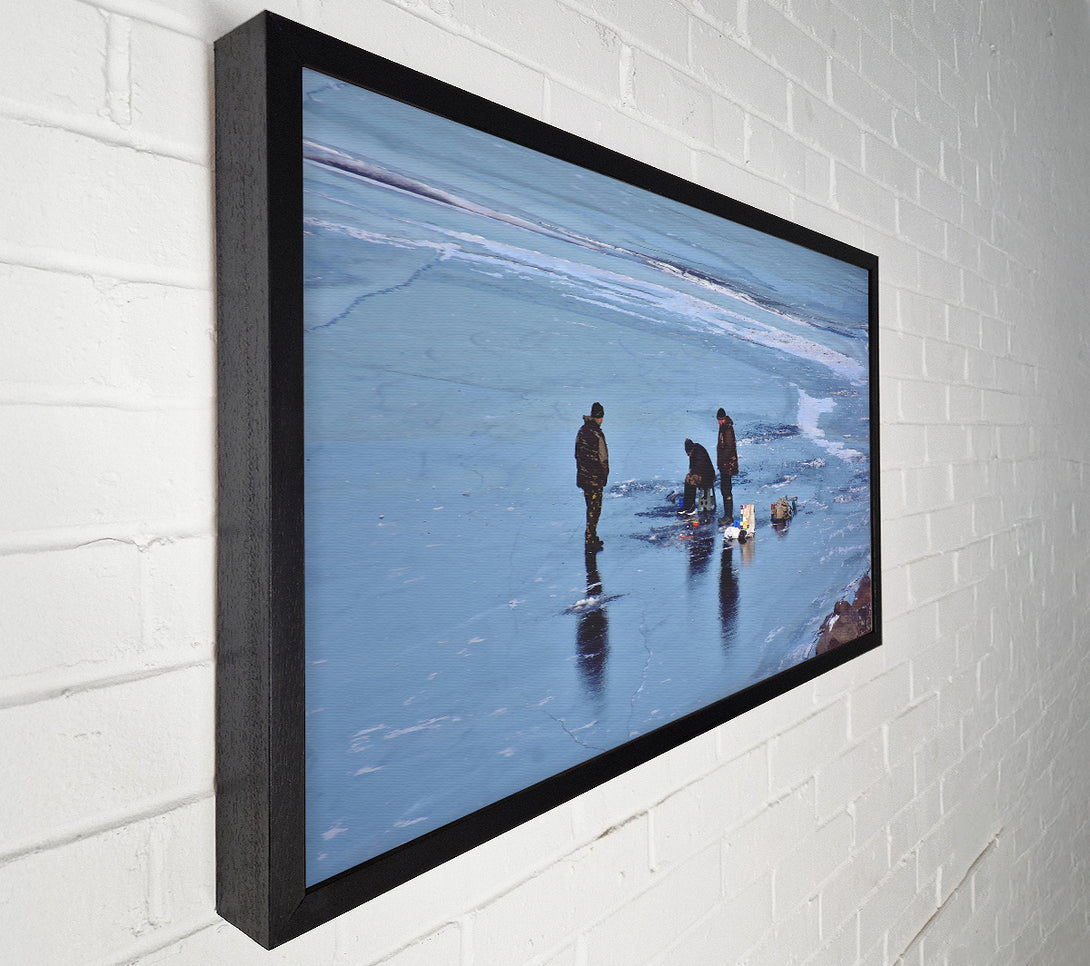  A Canvas Print of Blue Ice Fishermen Canvas Art
