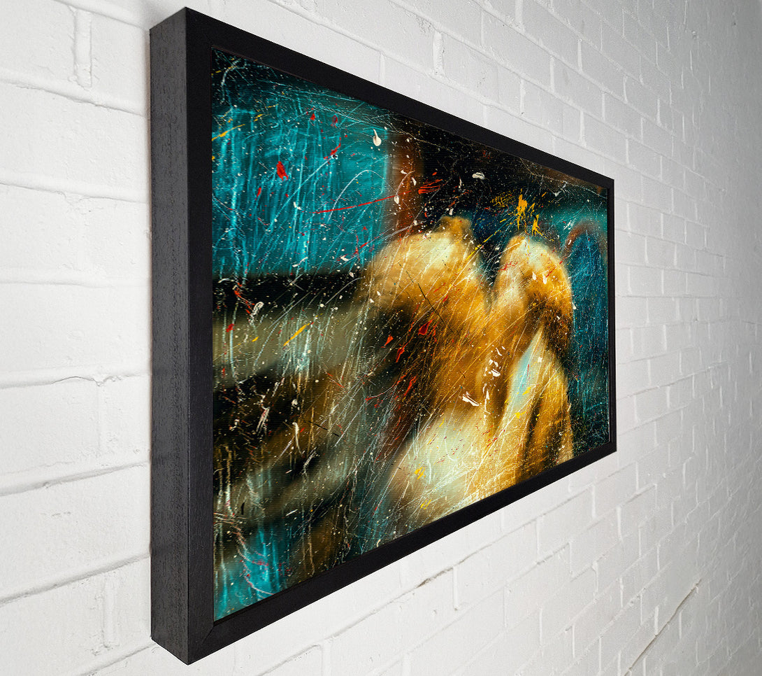  A Canvas Print of Golden Scratching Lines Canvas Wall Art