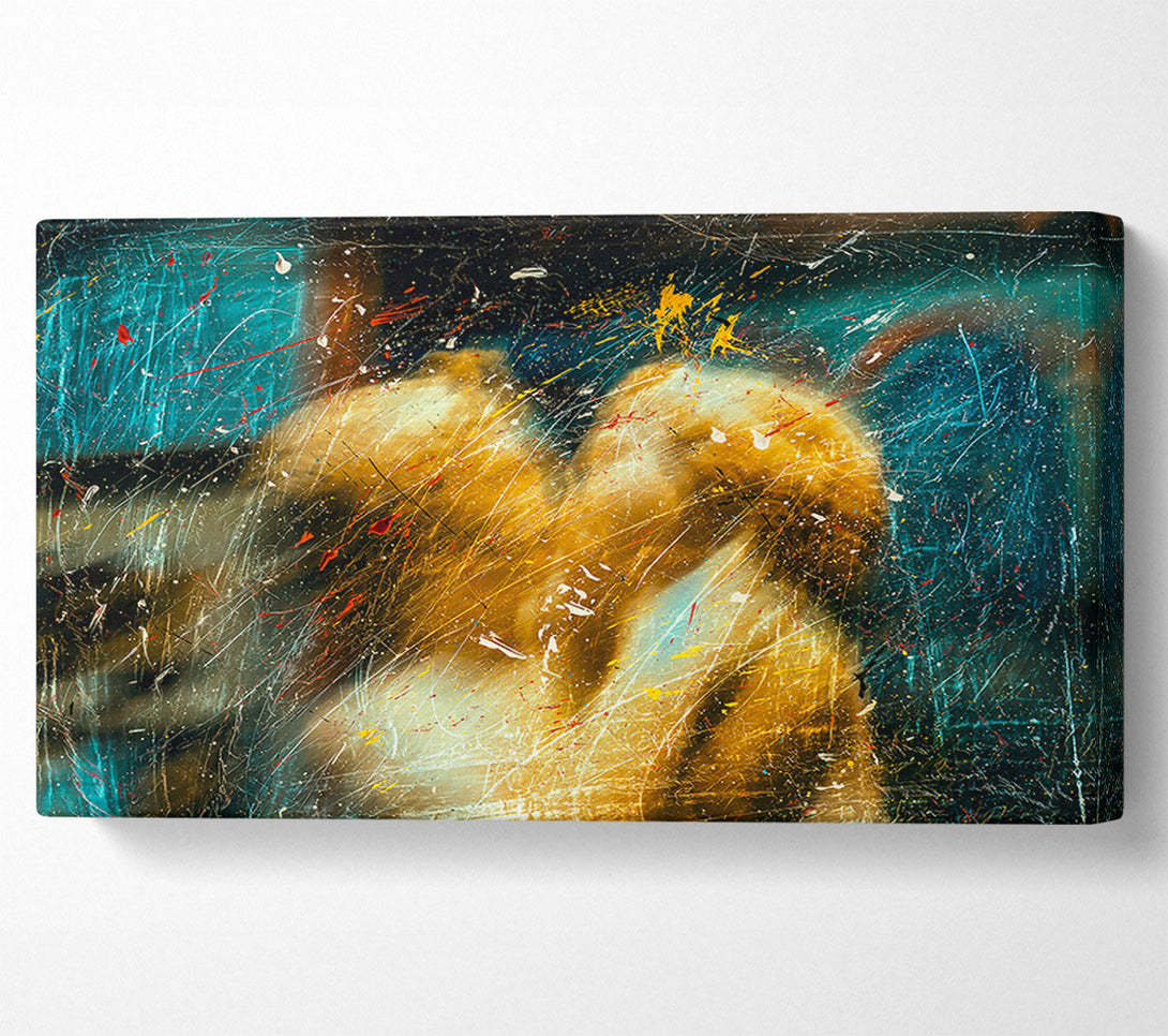  A Canvas Print of Golden Scratching Lines Canvas Wall Art