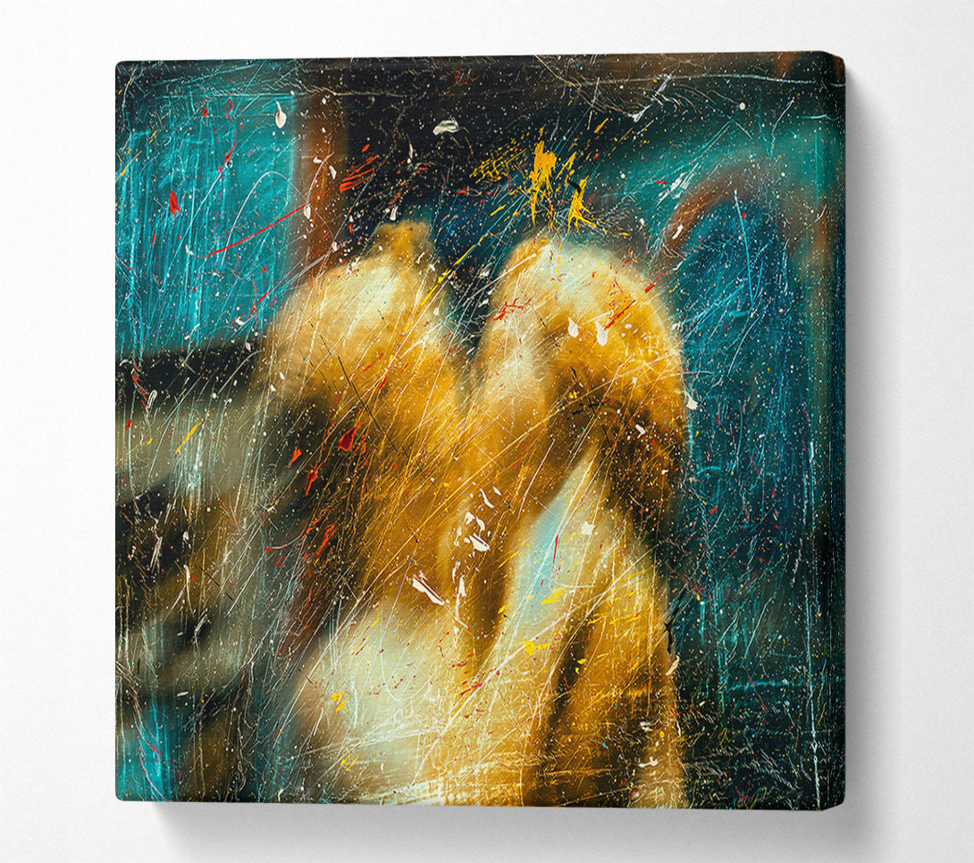  A Canvas Print of Golden Scratching Lines Canvas Wall Art