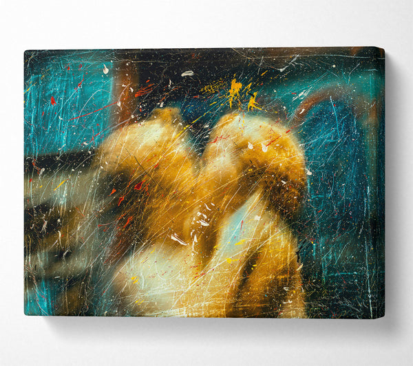  A Canvas Print of Golden Scratching Lines Canvas Wall Art