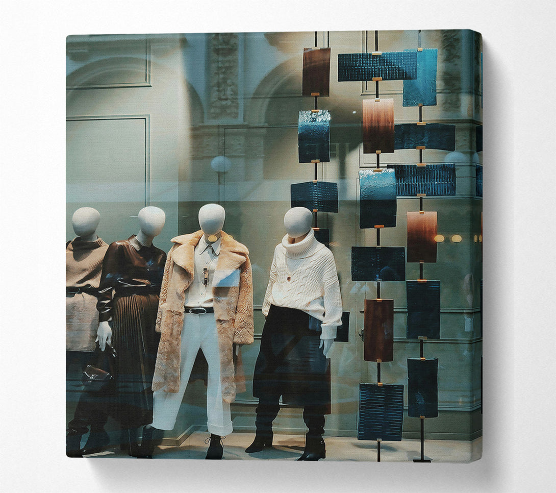  A Canvas Print of Azure Reflections In Glass Canvas Art