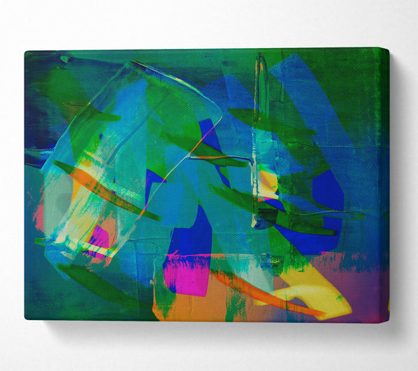  A Canvas Print of Emerald Abstract Layers Canvas Wall Art