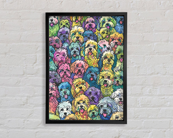 Colourful Dogs Framed Print