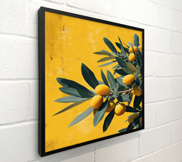 Golden Branch On Yellow