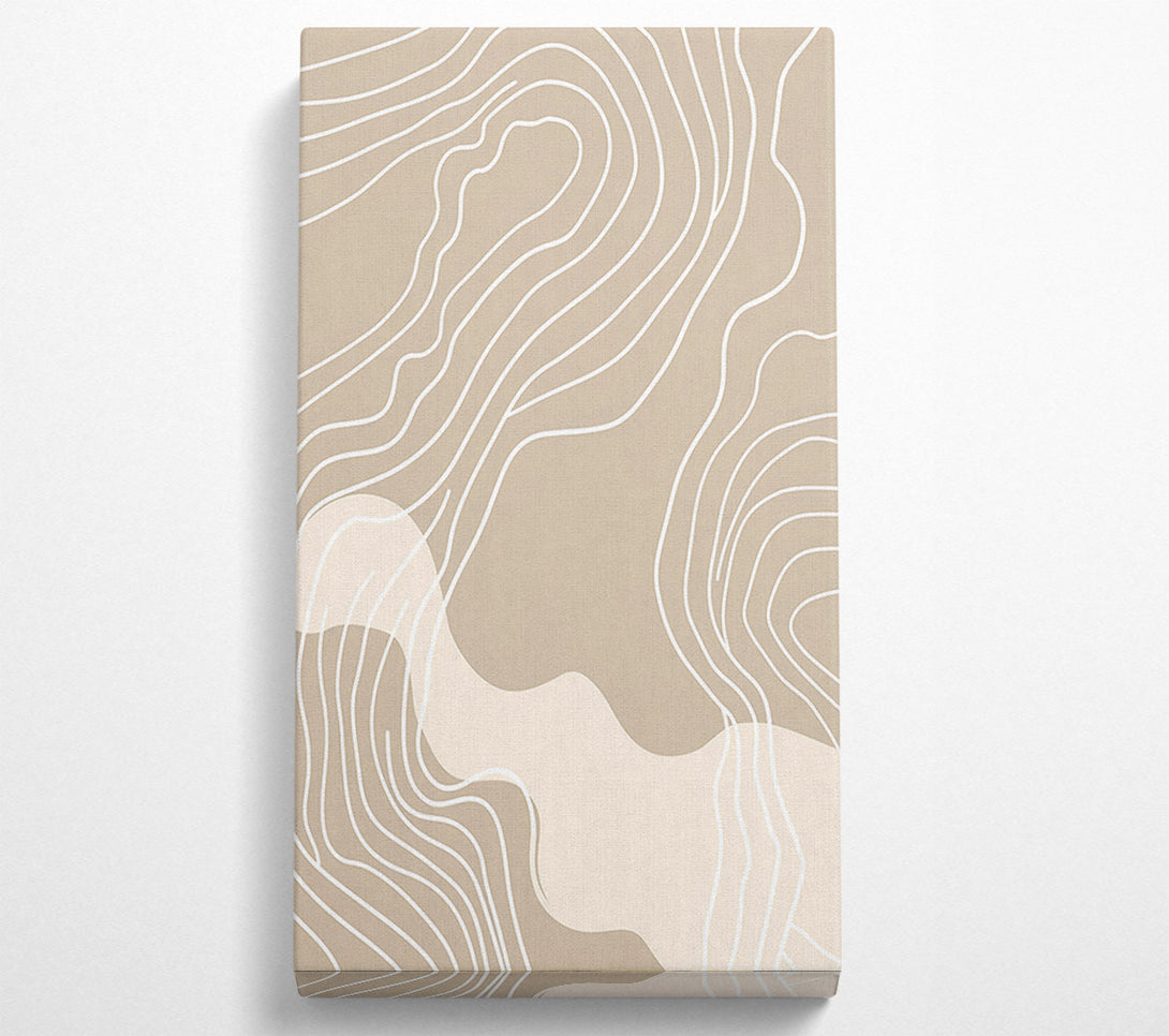  A Canvas Print of Beige Curving Lines Canvas Wall Art