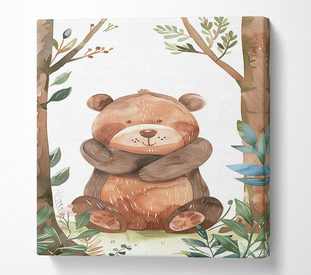  A Canvas Print of Brown Bear In The Woods Canvas Wall Art
