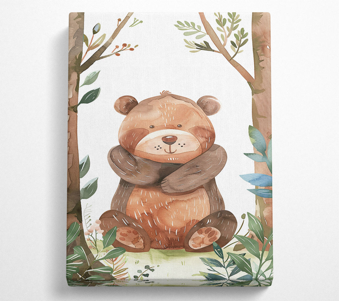  A Canvas Print of Brown Bear In The Woods Canvas Wall Art