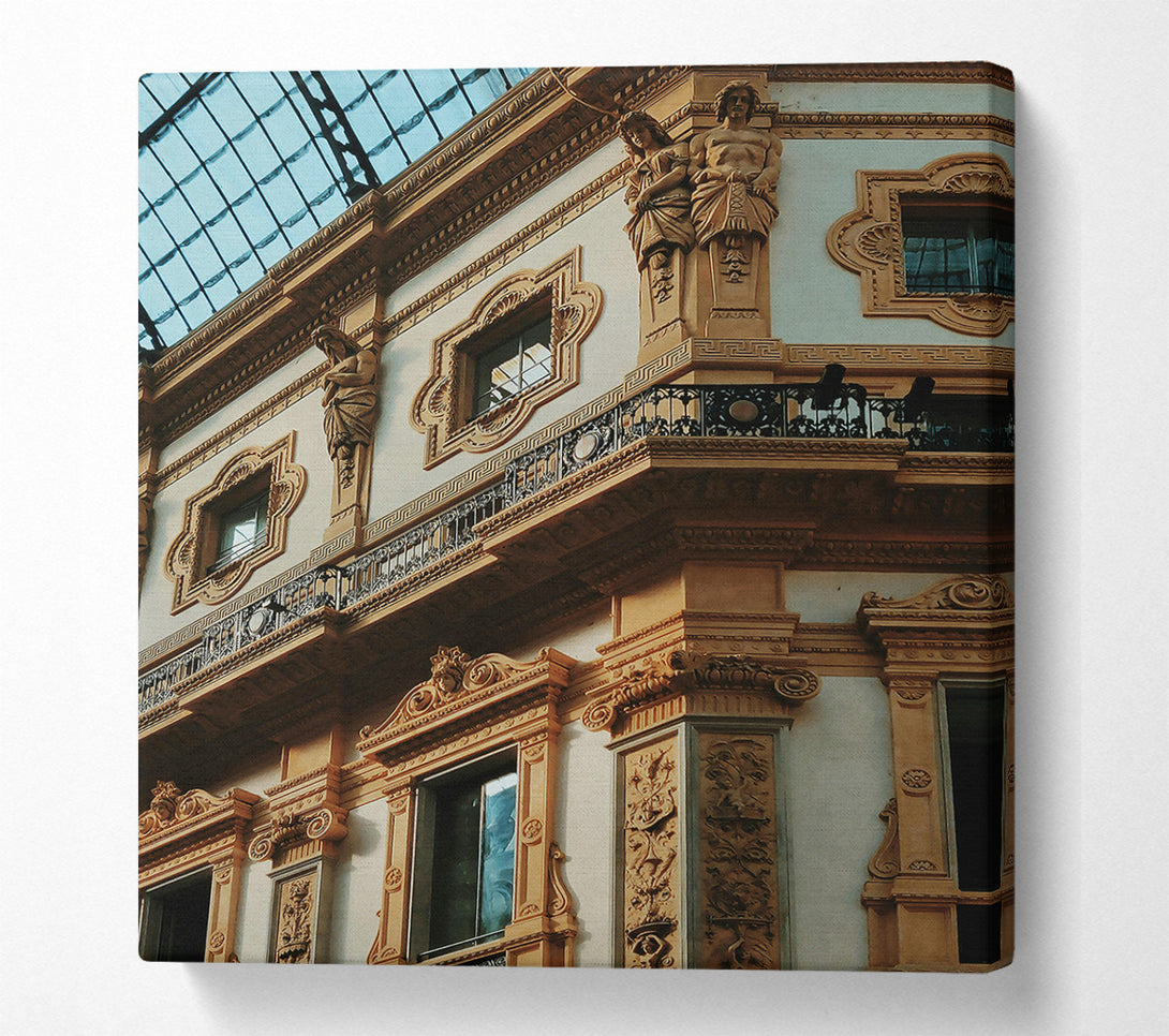  A Canvas Print of Golden Italian Facade Canvas Wall Art