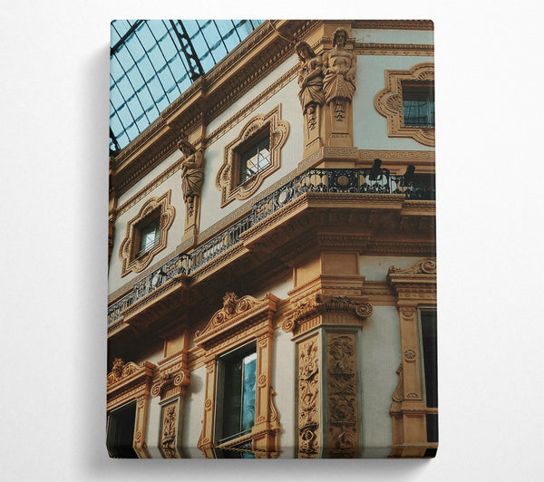  A Canvas Print of Golden Italian Facade Canvas Wall Art