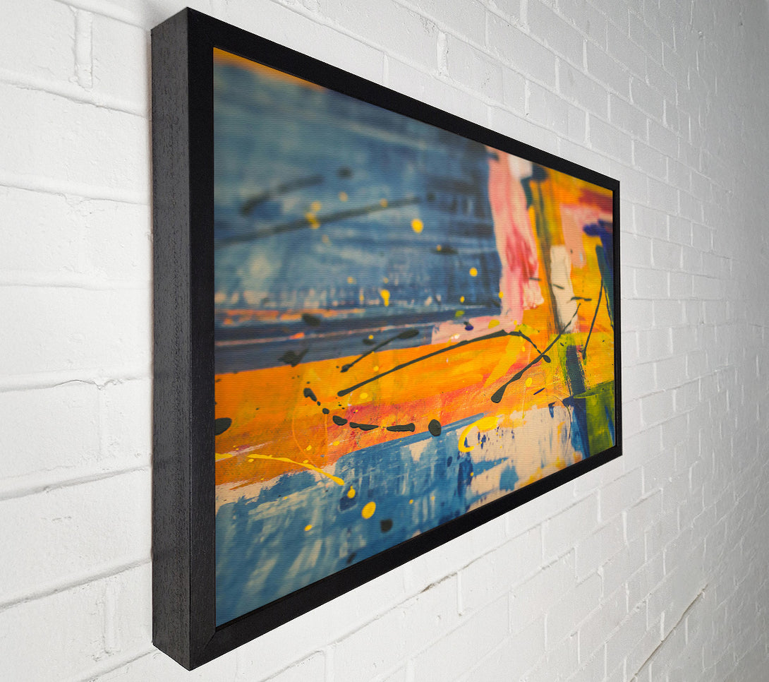  A Canvas Print of Orange Abstract Splashes Canvas Wall Art