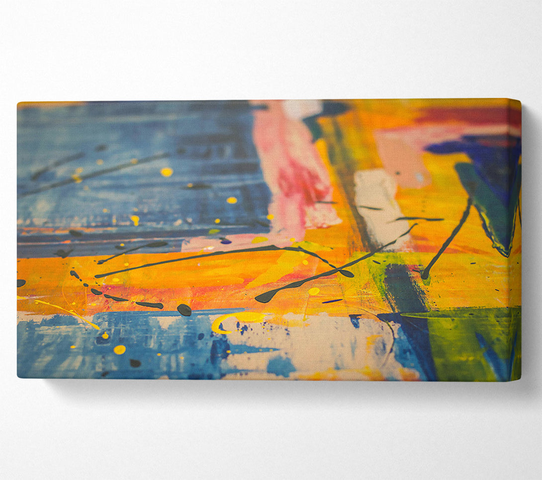  A Canvas Print of Orange Abstract Splashes Canvas Wall Art