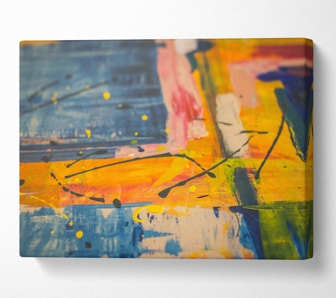  A Canvas Print of Orange Abstract Splashes Canvas Wall Art