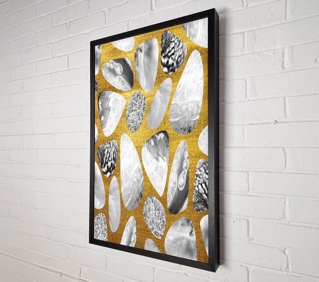  A Canvas Print of Golden Grey Pebbles Canvas Art