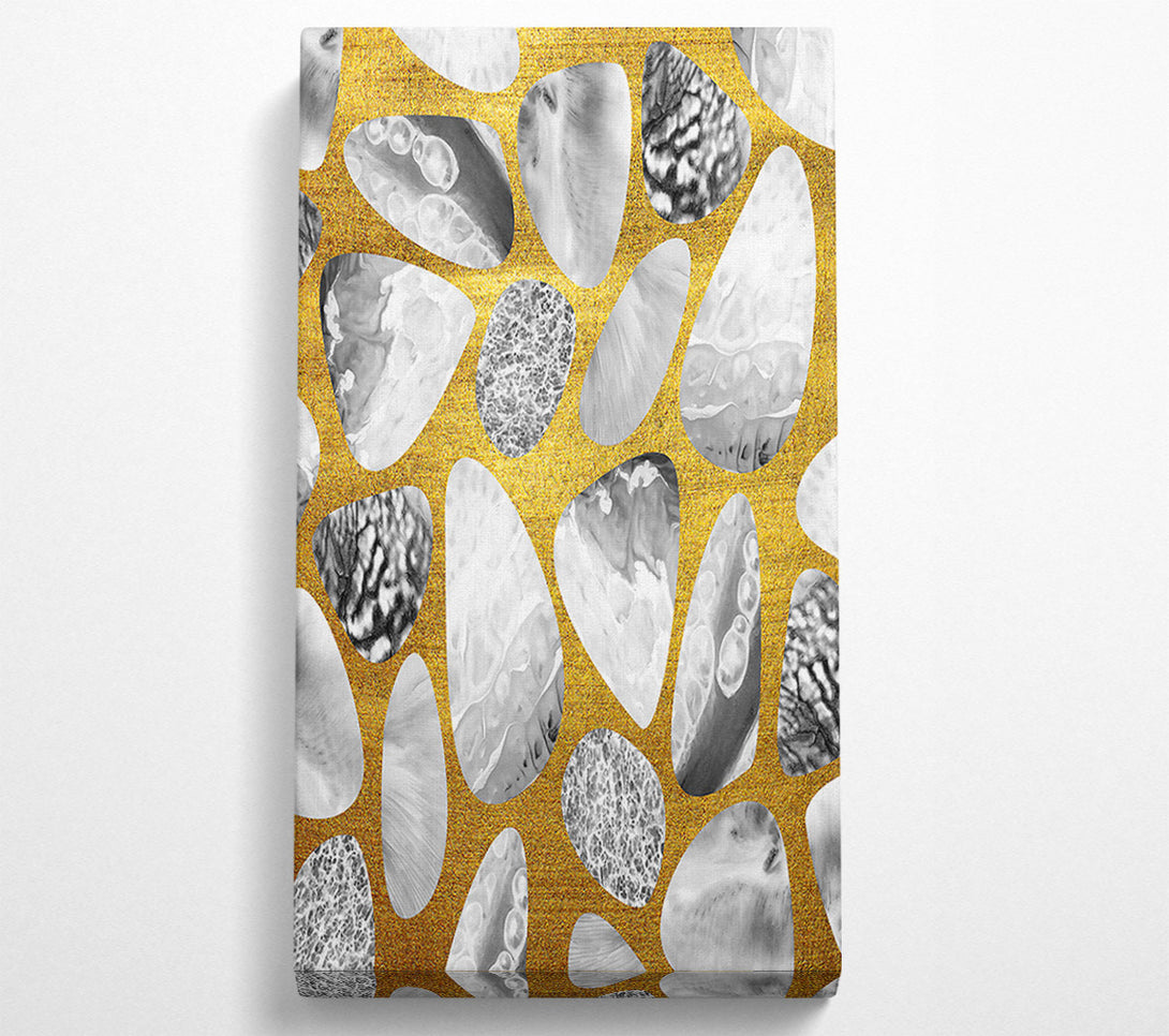  A Canvas Print of Golden Grey Pebbles Canvas Art