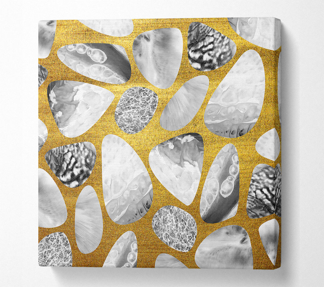  A Canvas Print of Golden Grey Pebbles Canvas Art