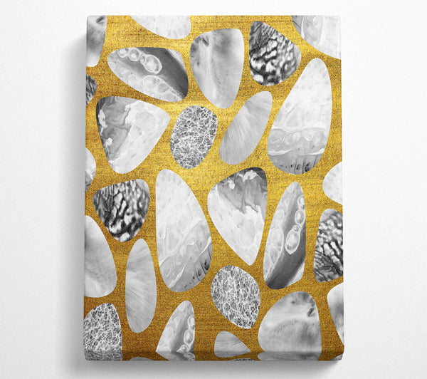  A Canvas Print of Golden Grey Pebbles Canvas Art