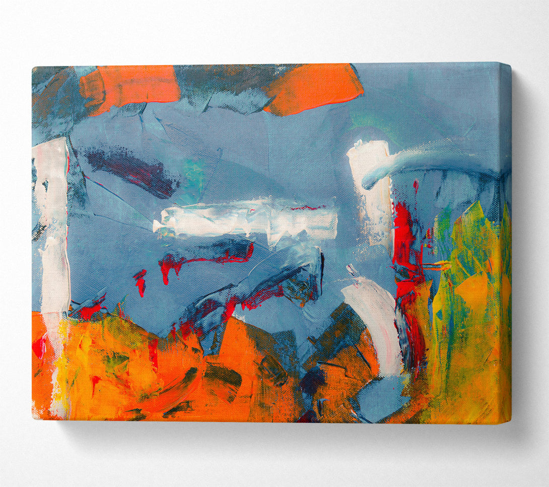  A Canvas Print of Blue And Orange Abstract Canvas Wall Art