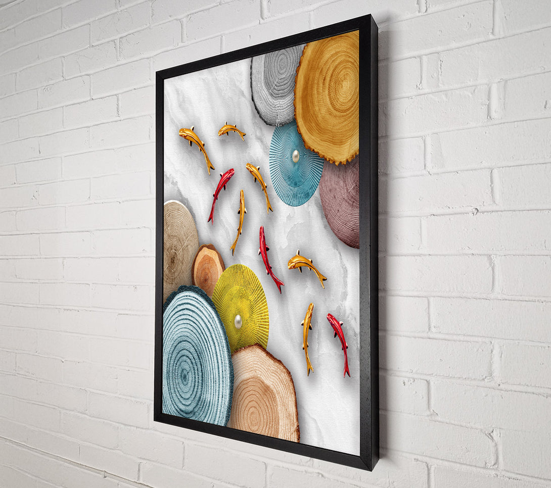  A Canvas Print of Colourful Fish Swimming Around Canvas Art