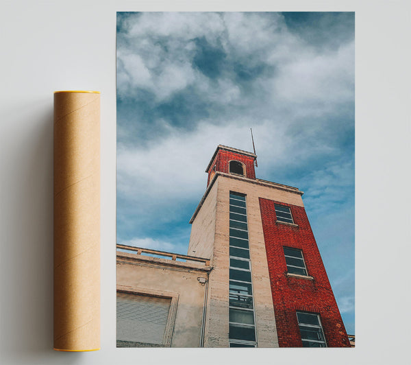 Red Brick Watchtower Poster