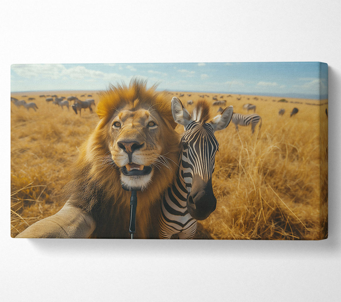  A Canvas Print of Golden Safari Selfie Canvas Print