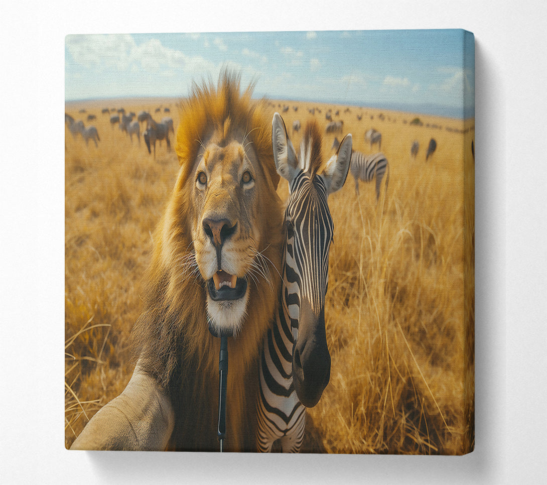  A Canvas Print of Golden Safari Selfie Canvas Print