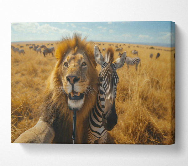  A Canvas Print of Golden Safari Selfie Canvas Print