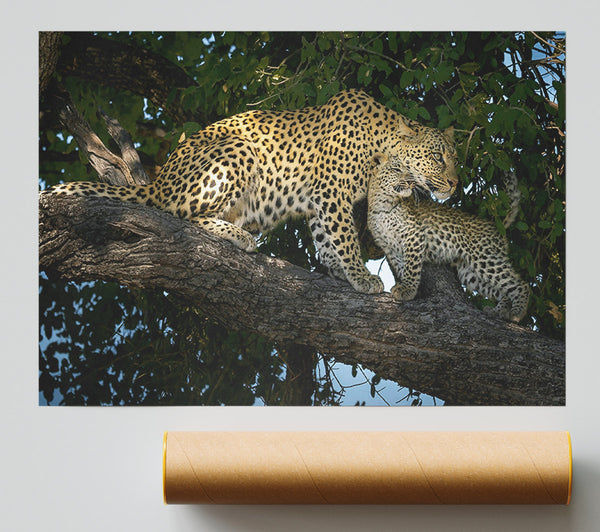 Golden Leopard Love Print