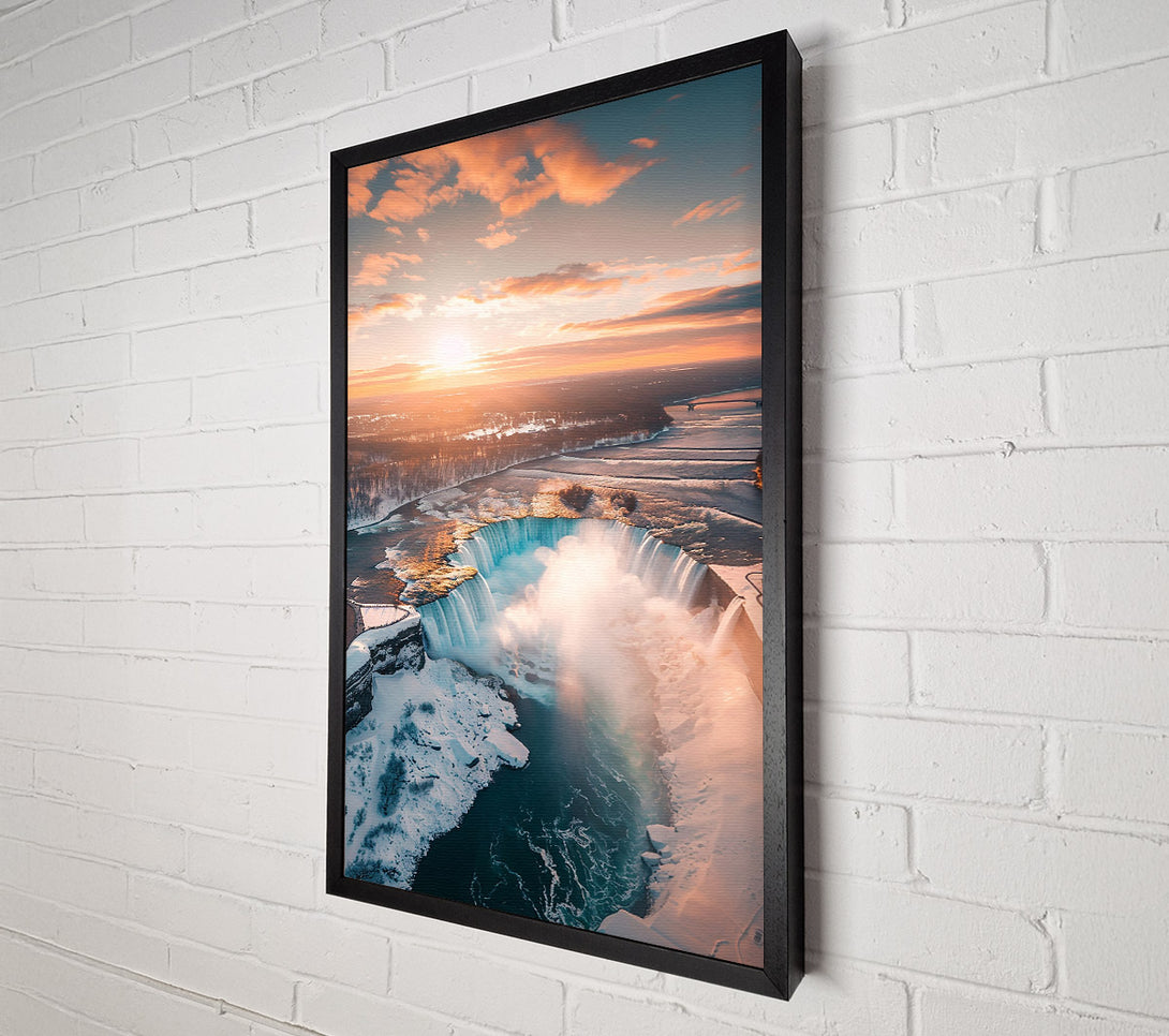  A Canvas Print of Golden Falls At Dawn Canvas Art